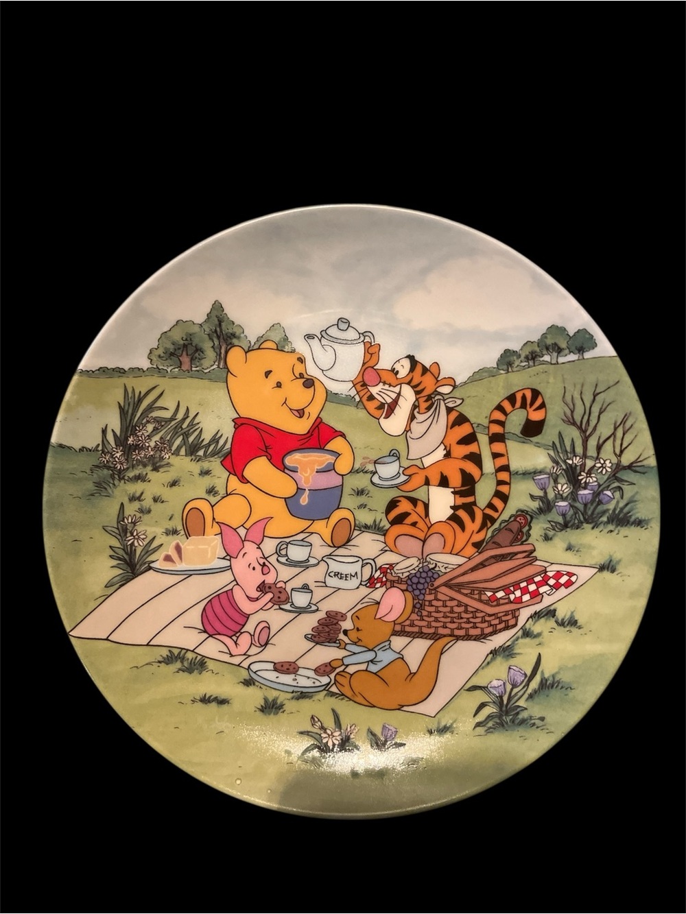 Vintage Winnie the Pooh Picnic Decorative Plate “Pooh’s Picnic”